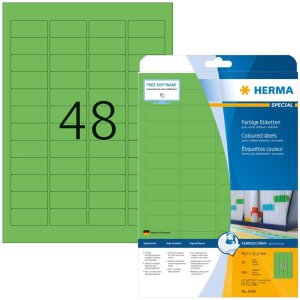 HERMA etiketten A4 groen 45,7x21,2 mm papier mat 960 stuks