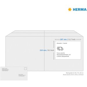 HERMA etiketten A4 geel 210x297 mm papier mat 20 stuks