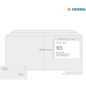 HERMA etiketten A4 rood 210x297 mm papier mat 20 stuks