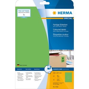 HERMA etiketten A4 groen 210x297 mm papier mat 20 stuks