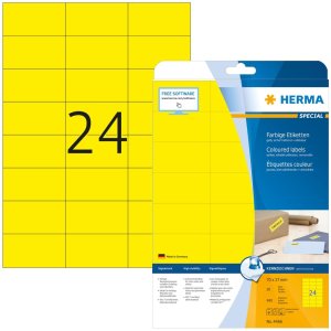 HERMA etiketten A4 geel 70x37 mm papier mat 480 stuks