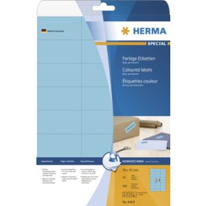 HERMA etiketten A4 blauw 70x37 mm papier mat 480 stuks