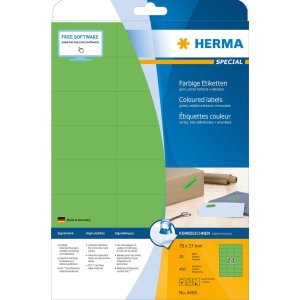 HERMA etiketten A4 groen 70x37 mm papier mat 480 stuks