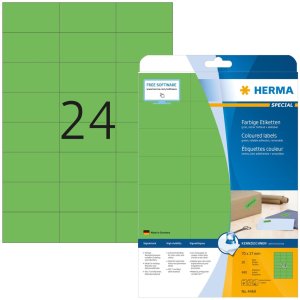 HERMA etiketten A4 groen 70x37 mm papier mat 480 stuks