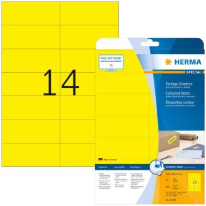 Etiketten a4 geel 105x42,3 mm papier mat 280 st.