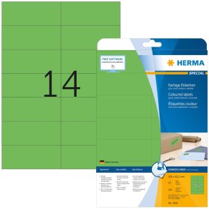 Etiketten a4 groen 105x42,3 mm papier mat 280 st.