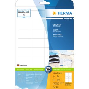 herma etiketten Premium a4, wit 48,3x33,8 mm papier mat...