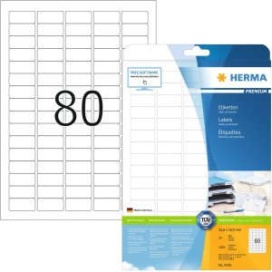 Etiketten Premium a4, wit 35,6x16,9 mm papier mat 2000 st.