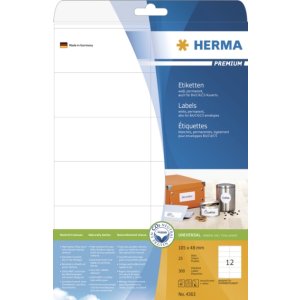 Etiketten Premium a4, wit 105x48 mm papier mat 300 st.