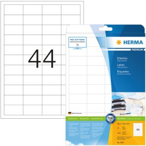 Etiketten Premium a4, wit 48,3x25,4 mm papier mat 1100 st.