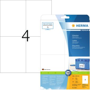 Etiketten Premium a4, wit 105x148 mm papier mat 100 st.