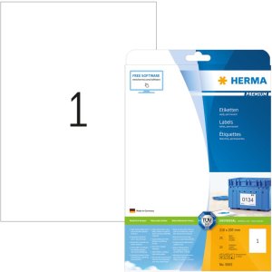 herma etiketten Premium a4, wit 210x297 mm papier mat 25 st.