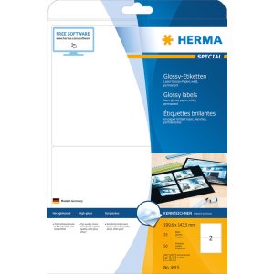 herma etiketten a4 wit 199,6x143,5 mm papier glanzend 50...