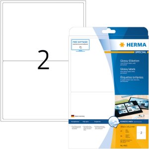 herma etiketten a4 wit 199,6x143,5 mm papier glanzend 50 stuks