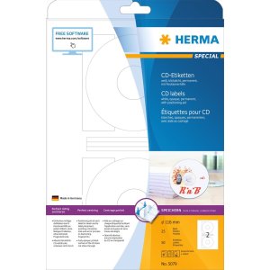 herma CD-etiketten a4 wit ø 116 mm papier mat...