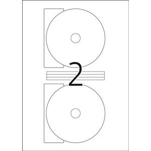 CD-etiketten Maxi a4 wit ø 116 mm papier mat ondoorzichtig 50 st.