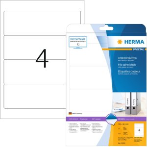 Mapetiketten a4 wit 192x61 mm papier mat ondoorzichtig...