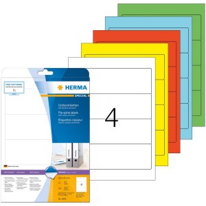 Mapetiketten a4 blauw 192x61 mm papier mat ondoorzichtig 80 st.