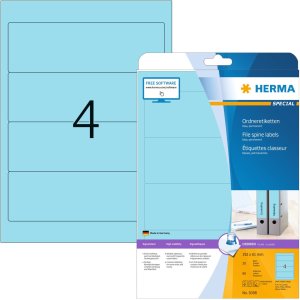 Mapetiketten a4 blauw 192x61 mm papier mat ondoorzichtig...