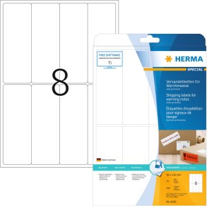 Verzendetiket-waarschuwing a4 wit 50x142 mm papier mat...