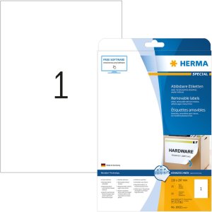 Etiketten a4 wit 210x297 mm Movables-verwijderbaar papier mat 25 st.