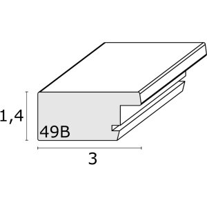 Houten lijst s49b vlak profiel