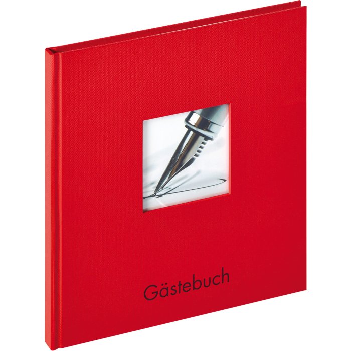 Gastenboek Fun 23x25 cm rood