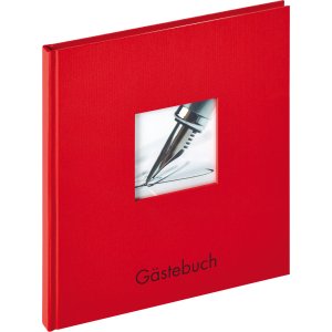 Gastenboek Fun 23x25 cm rood