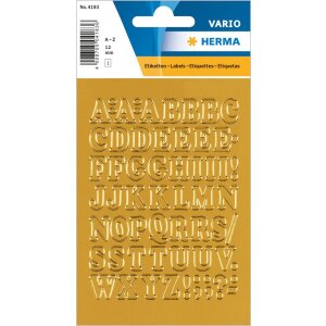 herma sticker letters a-z goudfolie, 12 mm