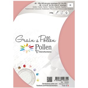 pak van 5 kaarten Korrel de Pollen 105x148 mm Koraalpoeder