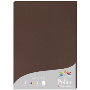 25 vellen papier Pollen, din a4, 210g chocolade bruin