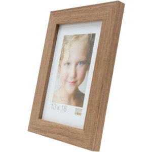 Houten lijst s46bh bruin-grijs 13x13 cm