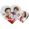 Dubbel foto hart in Acryl met rode glitter hartjes