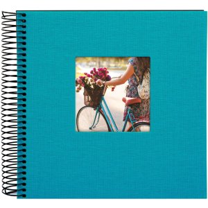 Spiraal Album Bella Vista turquoise/zwart 20x20 cm