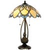 LumiLamp Bureaulamp Tiffany Tafellamp ø 40x60 cm blauw gekleurd