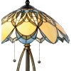 LumiLamp Bureaulamp Tiffany Tafellamp ø 40x60 cm blauw gekleurd