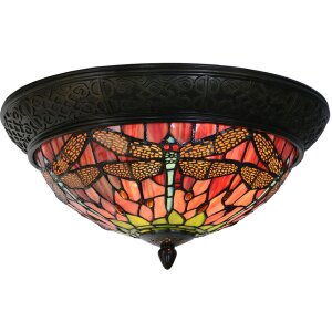 Tiffany plafondlamp Ø 38x19 cm geel