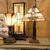 5LL-5445 Tiffany tafellamp 18x45 cm bruin glazen vierkante bureaulamp