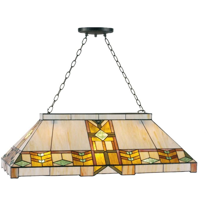 LumiLamp 5LL-5469 Hanglamp Tiffany 92x47x125 cm Geel Metaal Glazen Rechthoek