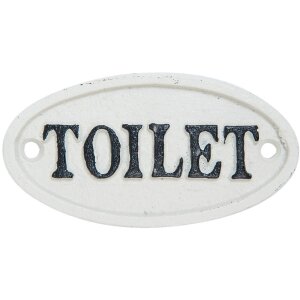 toilet - tekstbord 10x5 cm wit