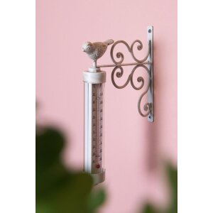 Thermometer 19x4x29 cm wit ijzer