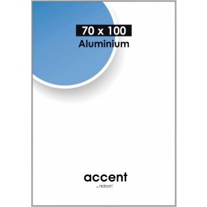 Accent aluminium lijst 70x100 cm zilver mat