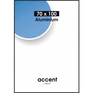 Accent aluminium lijst 70x100 cm zwart mat