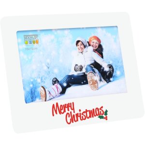 Fotolijst wit hout 10,0 x15,0 cm Vrolijk Kerstfeest