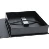 USB Box zwart leer 8,0 x8,0 cm