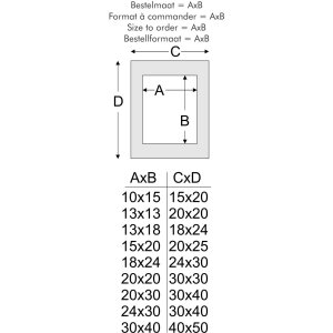 s43ad1p1 Houten lijst zilver 40x50 cm passepartout