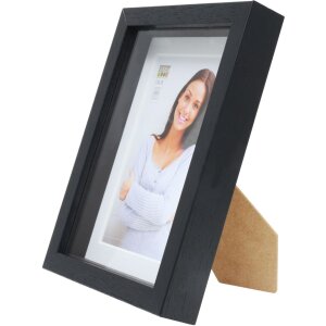 Fotolijst met passepartout zwart hout 20,0 x30,0 cm;15,0 x20,0 cm s223k