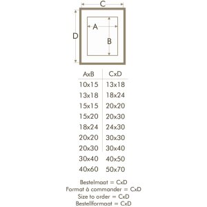 Fotolijst met passepartout zwart hout 20,0 x30,0 cm;15,0 x20,0 cm s223k