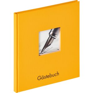 Walther Gastenboek Fun 23x25 cm maïs geel 72 witte...