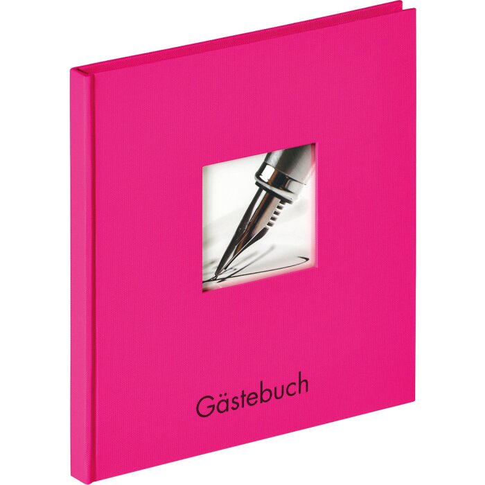 Gastenboek Fun 23x25 cm roze